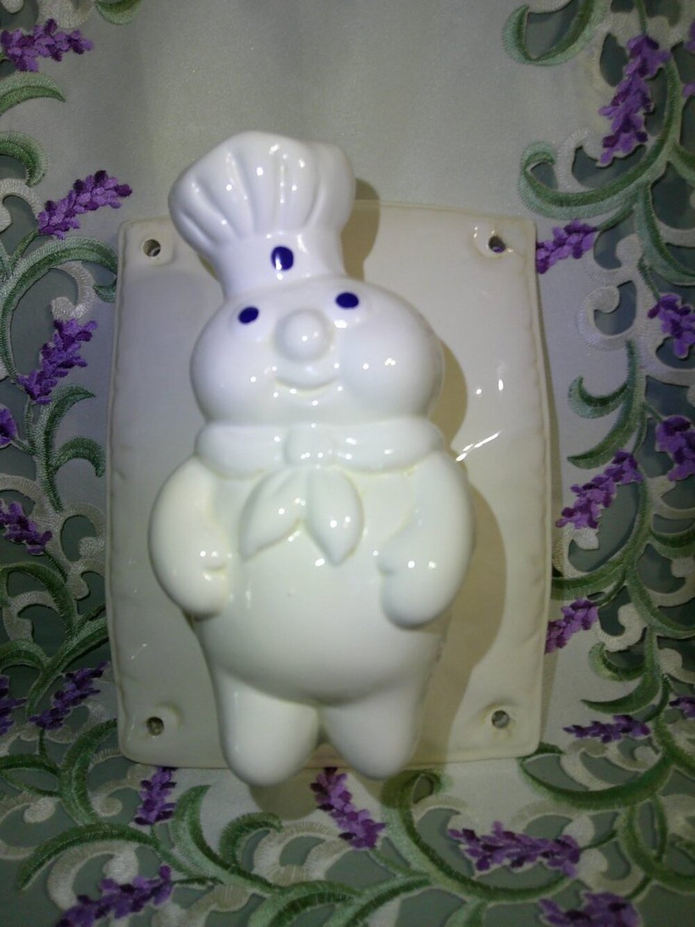 Vintage 1988 Pillsbury Doughboy Ceramic Wall Towel Apron Holder Poppin Fresh